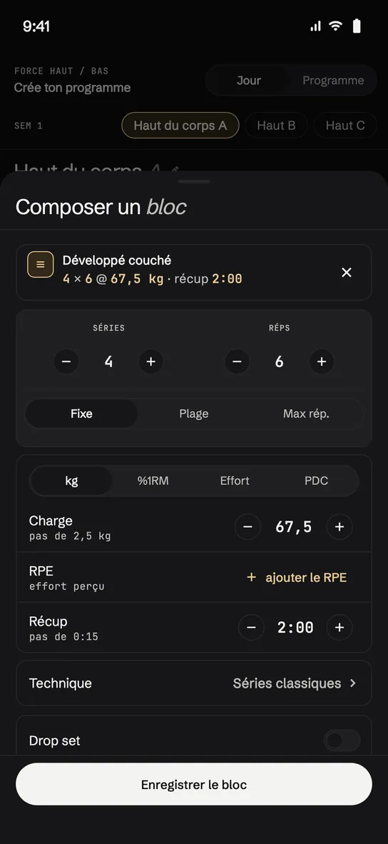 Composer un bloc