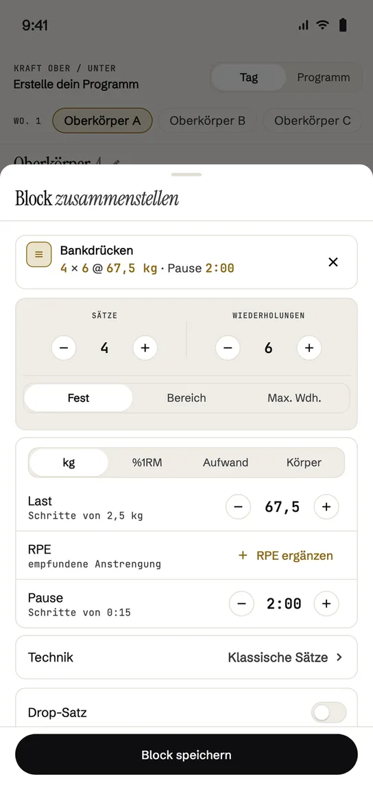 Einen Block zusammenstellen