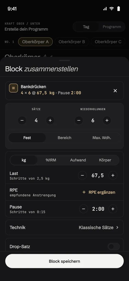 Einen Block zusammenstellen