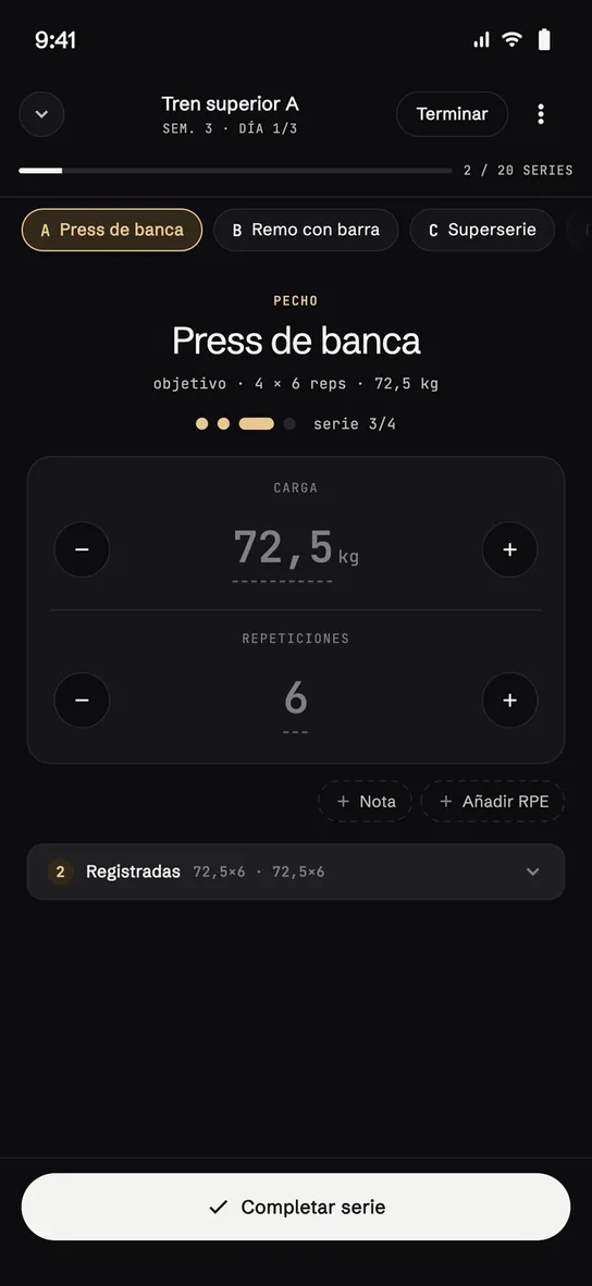 La serie en curso