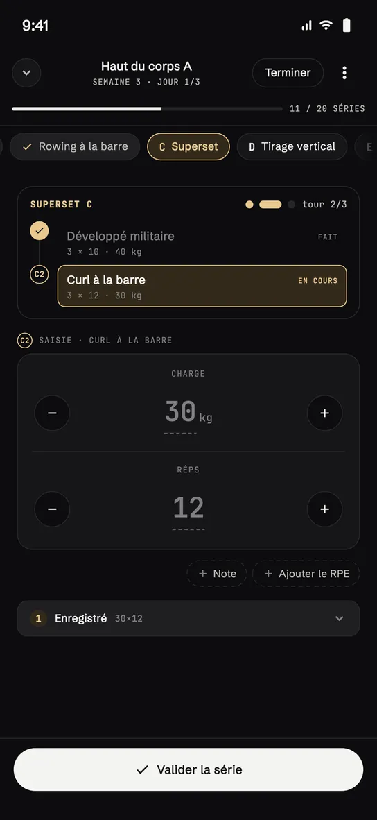 Superset en séance