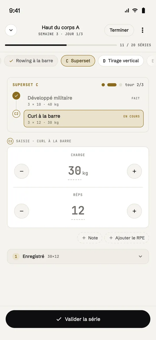 Superset en séance