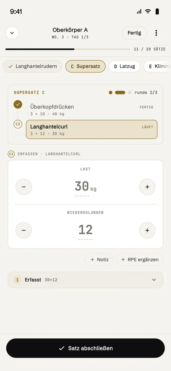 Supersatz in der Einheit
